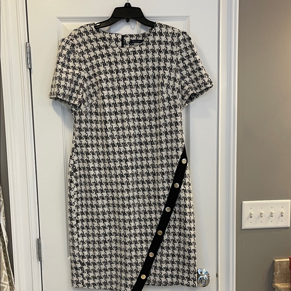 Tommy Hilfiger Black and White Houndstooth Mini Dress